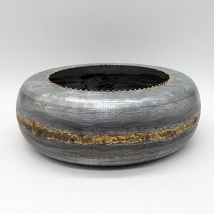 Creative Co-op Silver Gold Bronze 8.5 Inch Round Metal Planter